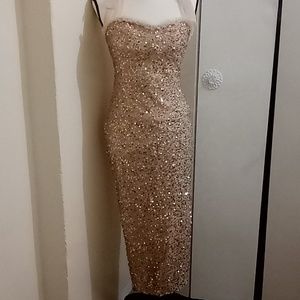 Pinup Sequin Midi Pencil Dress M